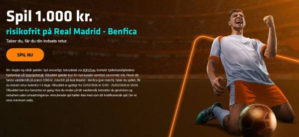 Expekt - Real Madrid - Benfica risikofrit spil - 1.000 kr.