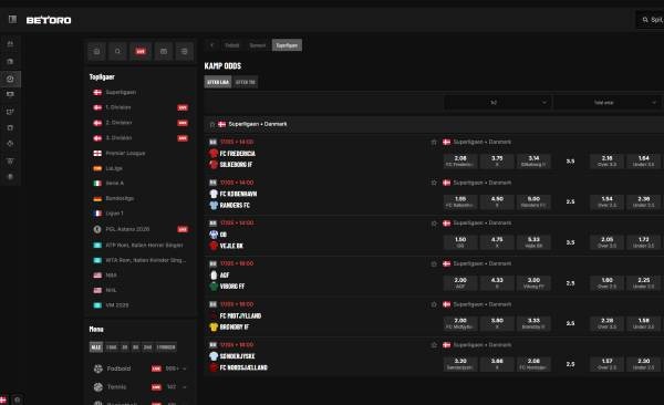 betting markeder hos betoro