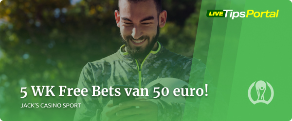 Trap het WK af met 5 gratis weddenschappen bij Jack’s Casino!