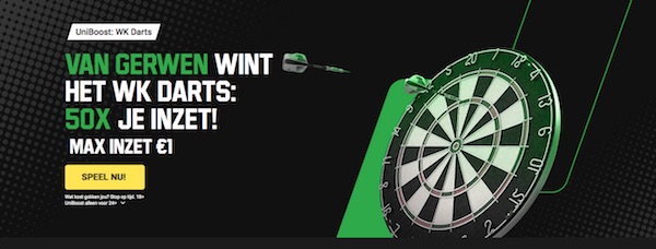 Darts WK: Unibet Boost (50.0) op Van Gerwen