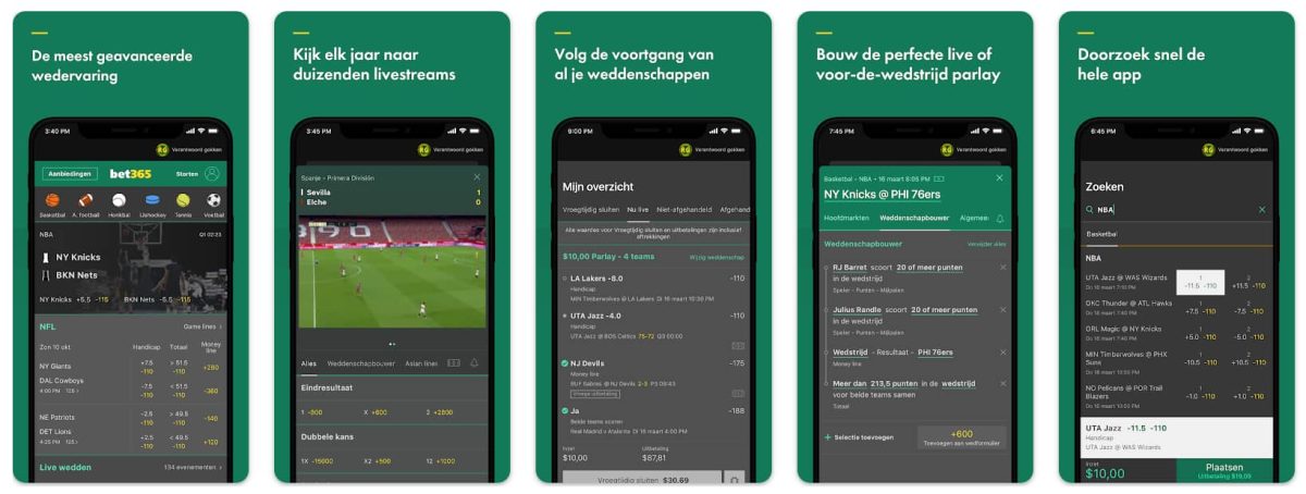 Bet365 app overzicht