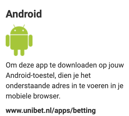 Unibet app download link