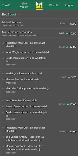 Bet365 odd boost: Bet365 Bet Boost voorbeeld: