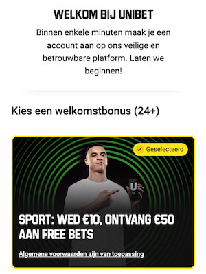 Unibet registreren bonus