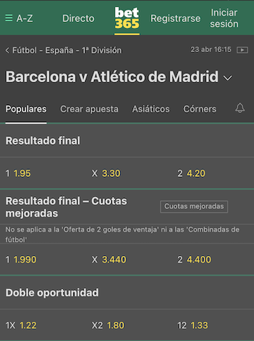 Mejores oportunidades de apuesta