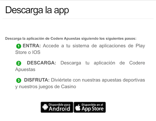 como descargar codere app paso a paso