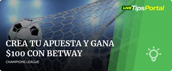 crea tu apuesta y gana $100 en champions league con betway