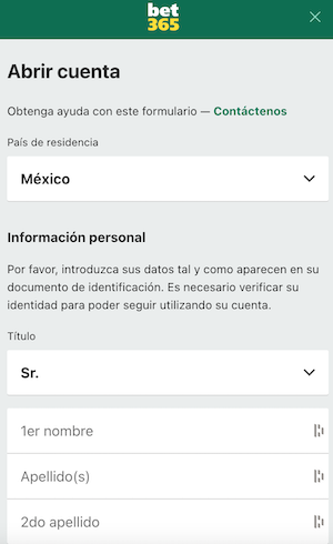 registro en bet365 app