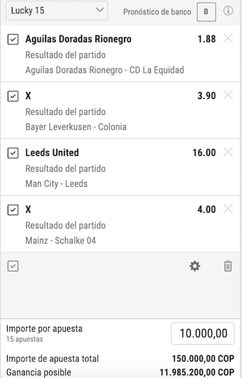 apuestas lucky 15 ejemplo con bwin