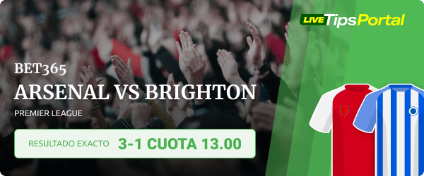 arsenal vs brighton marcador exacto