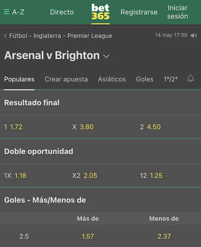 arsenal vs brighton pronostico