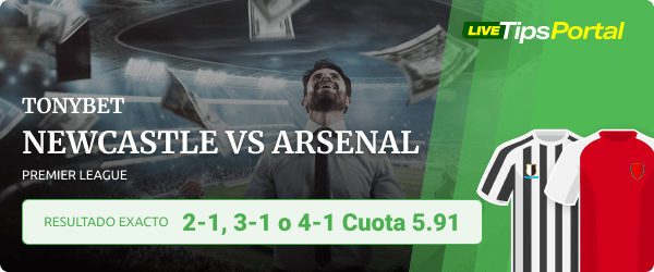 newcastle vs arsenal apuestas al resultado exacto