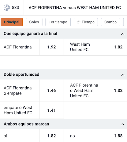 fiorentina vs west ham united pronostico