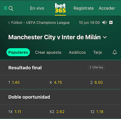 Estadísticas de manchester city contra inter de milán