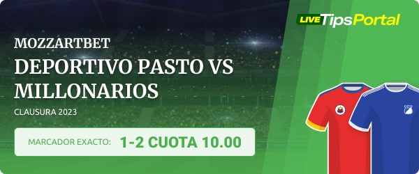 deportivo pasto vs millonarios marcador exacto