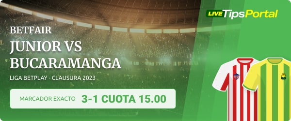 junior vs bucaramanga marcador exacto