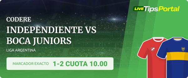 marcador exacto independiente vs boca juniors