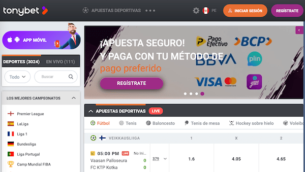 casas de apuestas peru tonybet