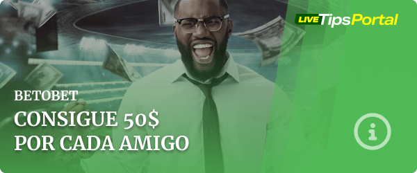 ¡Recomienda a un amigo y gana 50$ con Betobet!