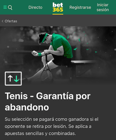 garantia por sustitucion en tus apuestas de tenis en bet365