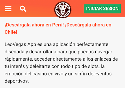 descargar leovegas app