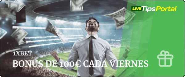 Viernes de la suerte 1xBet. Consigue hasta 100 euros.