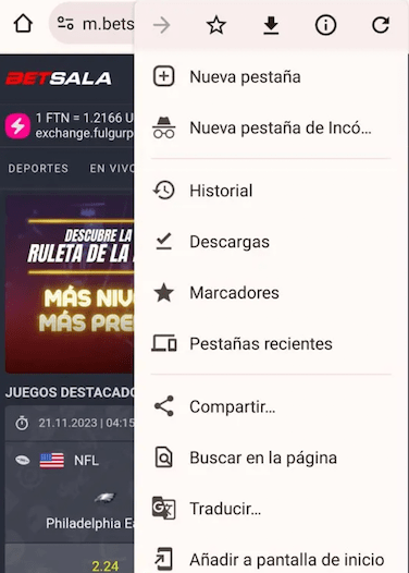 como descargar betsala app