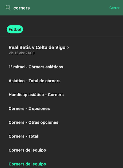 apuestas corners bet365