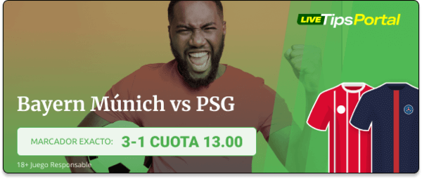 bayern munich vs psg: pronostico al marcador exacto de bet365 26-11.