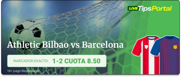 athletic bilbao vs barcelona: pronostico al marcador exacto 8-1.