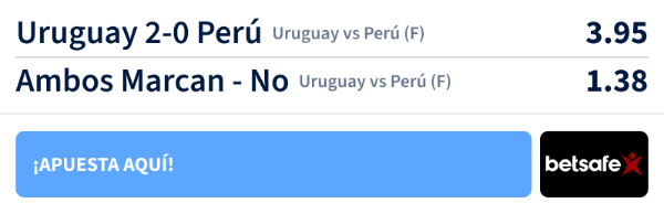 cuotas de betsafe para el uruguay vs peru (F)