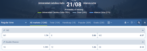 pronostico y apuestas universidad catolica vs alianza lima