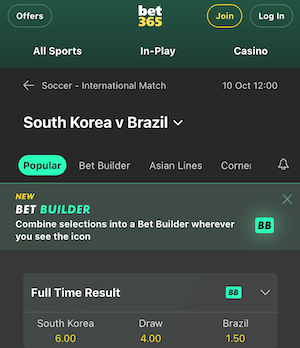 pronostico y apuestas corea del sur vs brasil