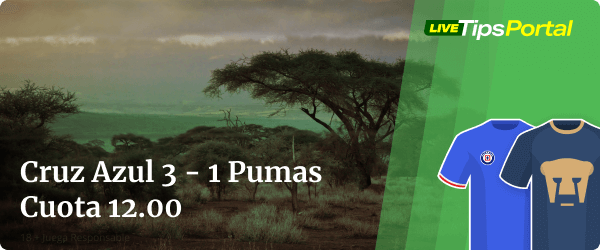 cruz azul vs pumas: apuestas al marcador exacto.