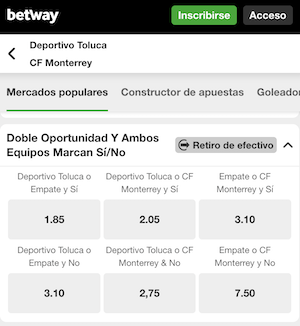 pronostico y apuestas toluca vs monterrey