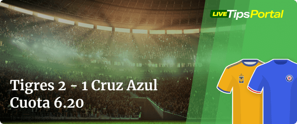 apuestas tigres vs cruz azul: marcador exacto.