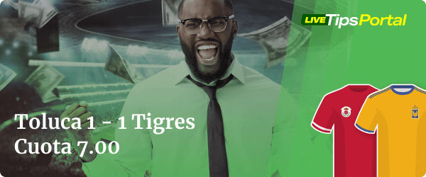 toluca vs tigres: apuestas a marcador exacto.