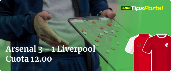 arsenal vs liverpool: apuestas al marcador exacto.