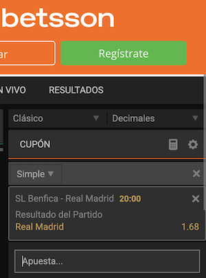 pronostico y apuestas benfica vs real madrid