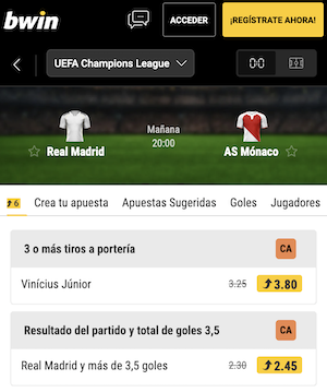 pronostico y apuestas real madrid vs monaco
