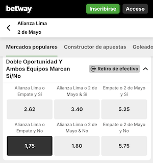 pronostico y apuestas alianza lima vs 2 de mayo