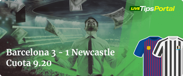 barcelona vs newcastle: pronosticos a marcador exacto.