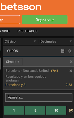 pronostico y apuestas barcelona vs newcastle