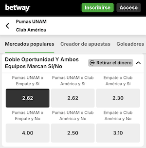 pronostico y apuestas pumas vs america