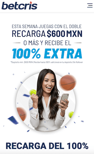 recarga 100% betcris