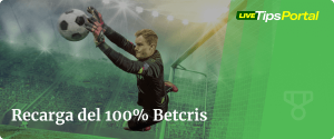 recarga del 100% de betcris.