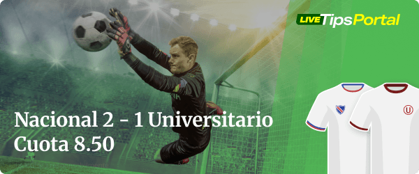 nacional vs universitario: apuestas marcador exacto.