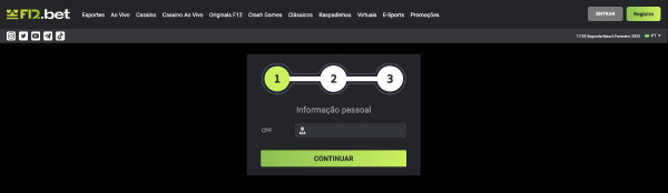 registro F12 bet cadastro