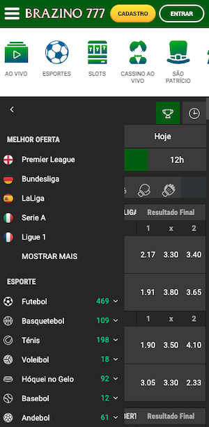 App de apostas - Brazino 777