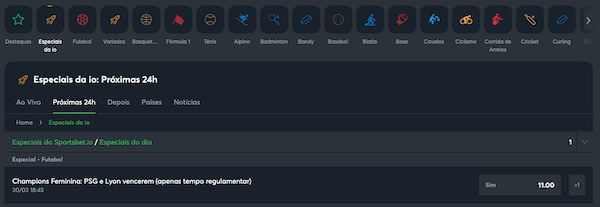 Opinião Sportsbet.io - Especiais da Io- Apostas com odds melhoradas
